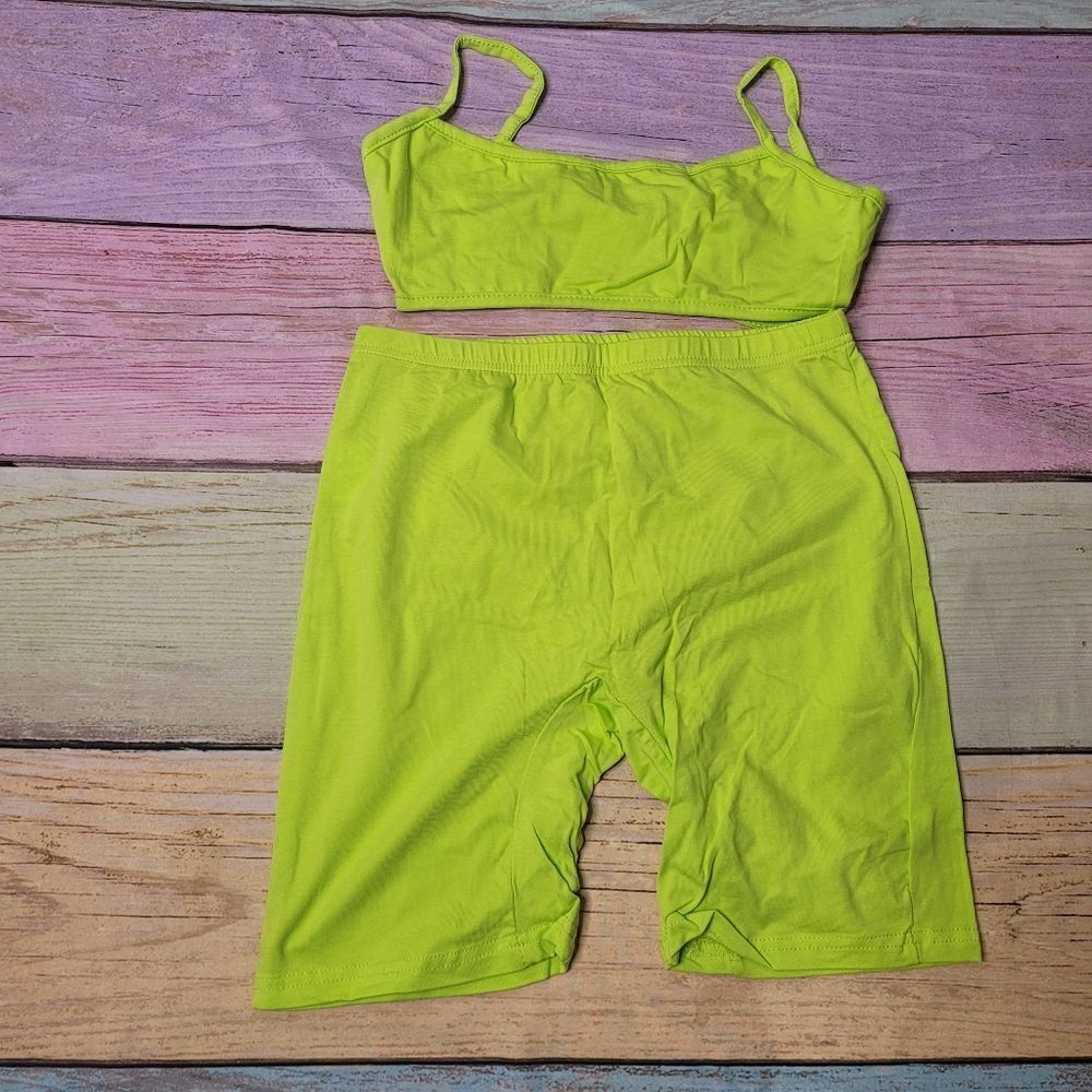 ‎Women's 2 Piece Crop Top Shorts Set Small